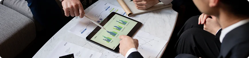 Business workers in finance and accounting